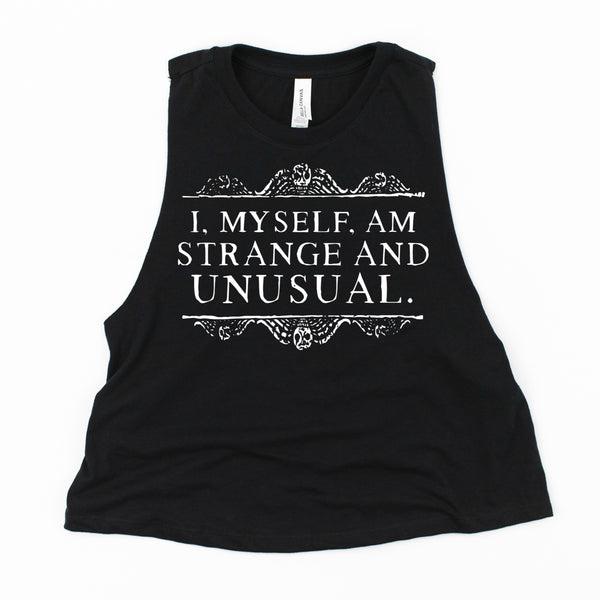 Beetlejuice- I Myself Am Strange and Unusual Cropped Muscle Tank Top