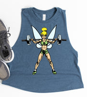 Workout Tinkerbell Workout Muscle Crop Tank Top