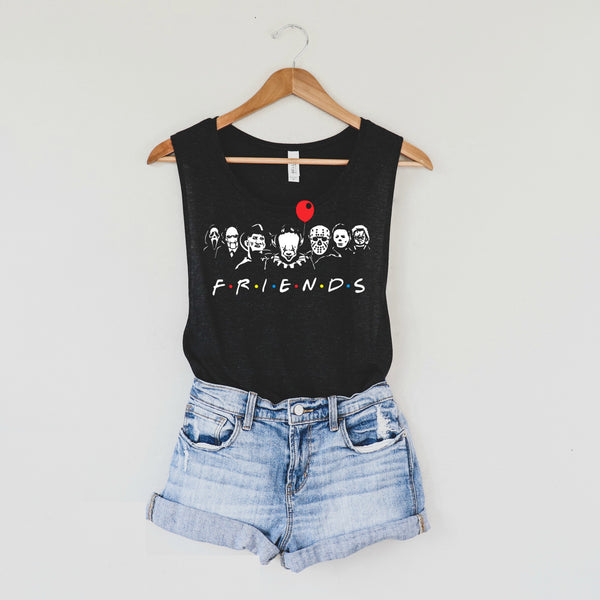 Friends Halloween Muscle Tank Regular Length GLOW IN THE DARK