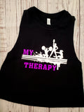 My Therapy Workout Tank, Weightlifting Tank Top, Crossfit Tank Top, Workout Crop Top, Gym Tank, Crossfit Shirt, Weightlifting Shirt